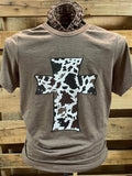 Southern Chics Apparel Cow Print Cross Canvas - Adult & Kids T-Shirts, Sweatshirts & Hoodies apparel design preview 1