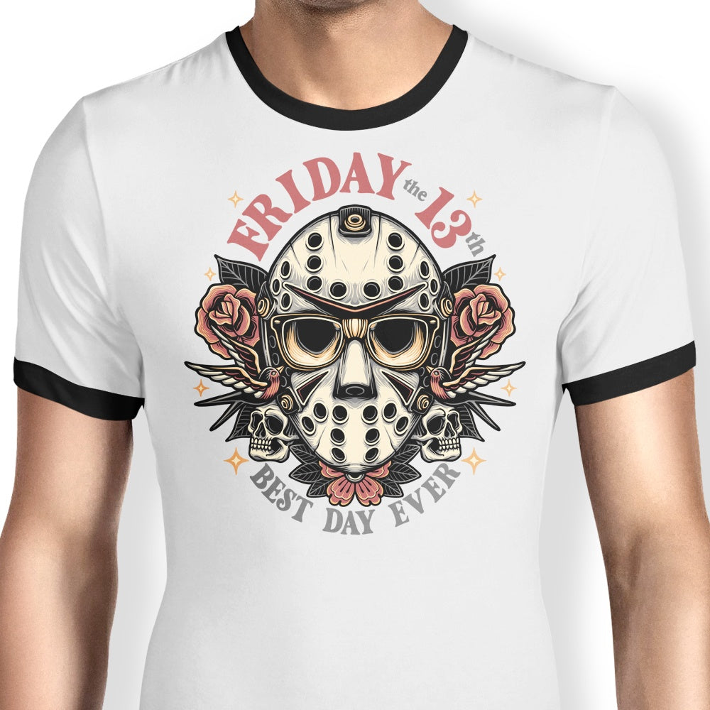 Best Day Ever Ringer - Adult & Kids T-Shirts, Sweatshirts & Hoodies apparel design preview 1