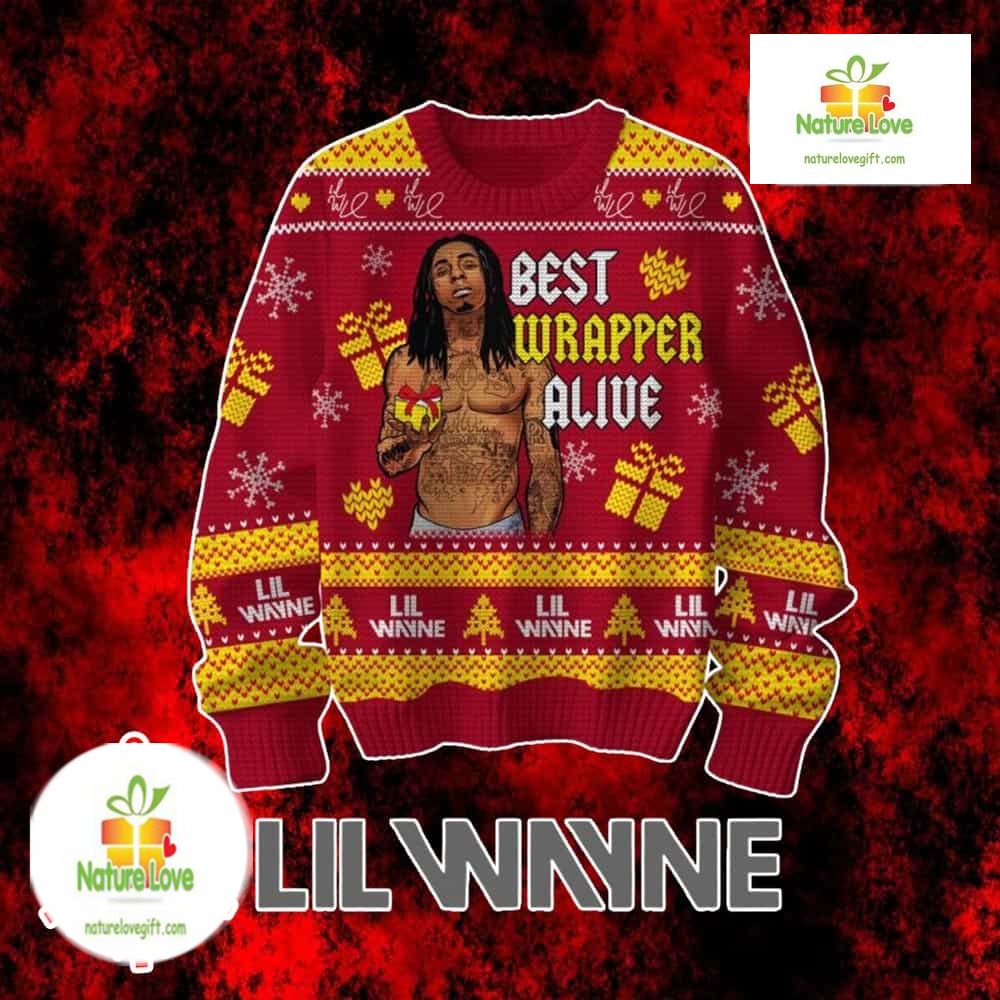 Lil Wayne Ugly Christmas Sweater Best Wrapper Alive Holiday Gift product image