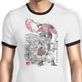 Between Worlds Sumi-e Ringer - Adult & Kids T-Shirts, Sweatshirts & Hoodies apparel design preview 1