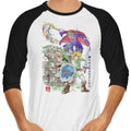 Between World's Watercolor 3/4 Sleeve Raglan - Adult & Kids T-Shirts, Sweatshirts & Hoodies apparel design preview 1