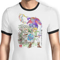 Between World's Watercolor Ringer - Adult & Kids T-Shirts, Sweatshirts & Hoodies apparel design preview 1