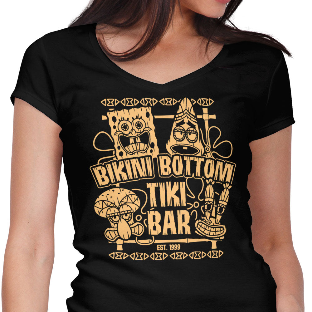 Bikini Bottom Tiki Bar Women's V-Neck - Adult & Kids T-Shirts, Sweatshirts & Hoodies apparel design preview 1