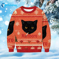 Black Cat Smoking Marlboro Ugly Christmas Sweater product image