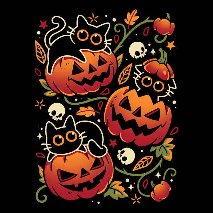 Black Cats Pumpkin Party Men's Apparel - Adult & Kids T-Shirts, Sweatshirts & Hoodies apparel design preview 2