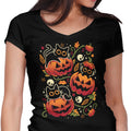 Black Cats Pumpkin Party Women's V-Neck - Adult & Kids T-Shirts, Sweatshirts & Hoodies apparel design preview 1