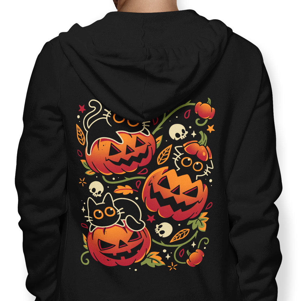 Black Cats Pumpkin Party - Adult & Kids T-Shirts, Sweatshirts & Hoodies apparel design preview 1