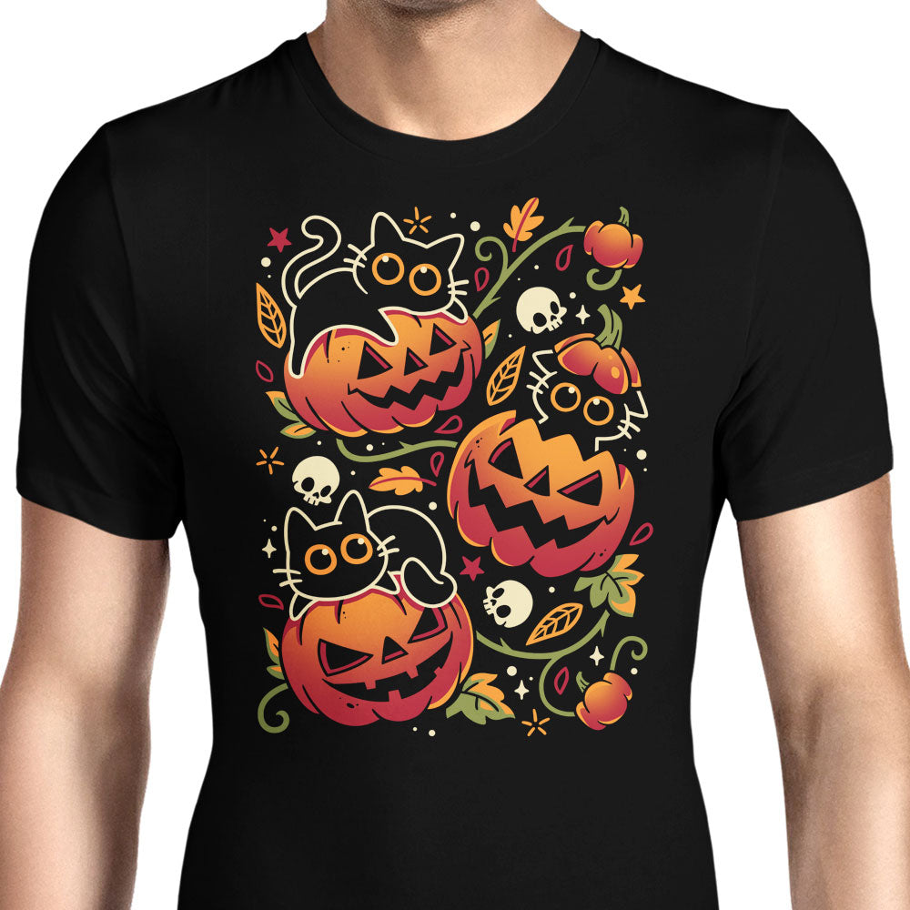 Black Cats Pumpkin Party Men's Apparel - Adult & Kids T-Shirts, Sweatshirts & Hoodies apparel design preview 1