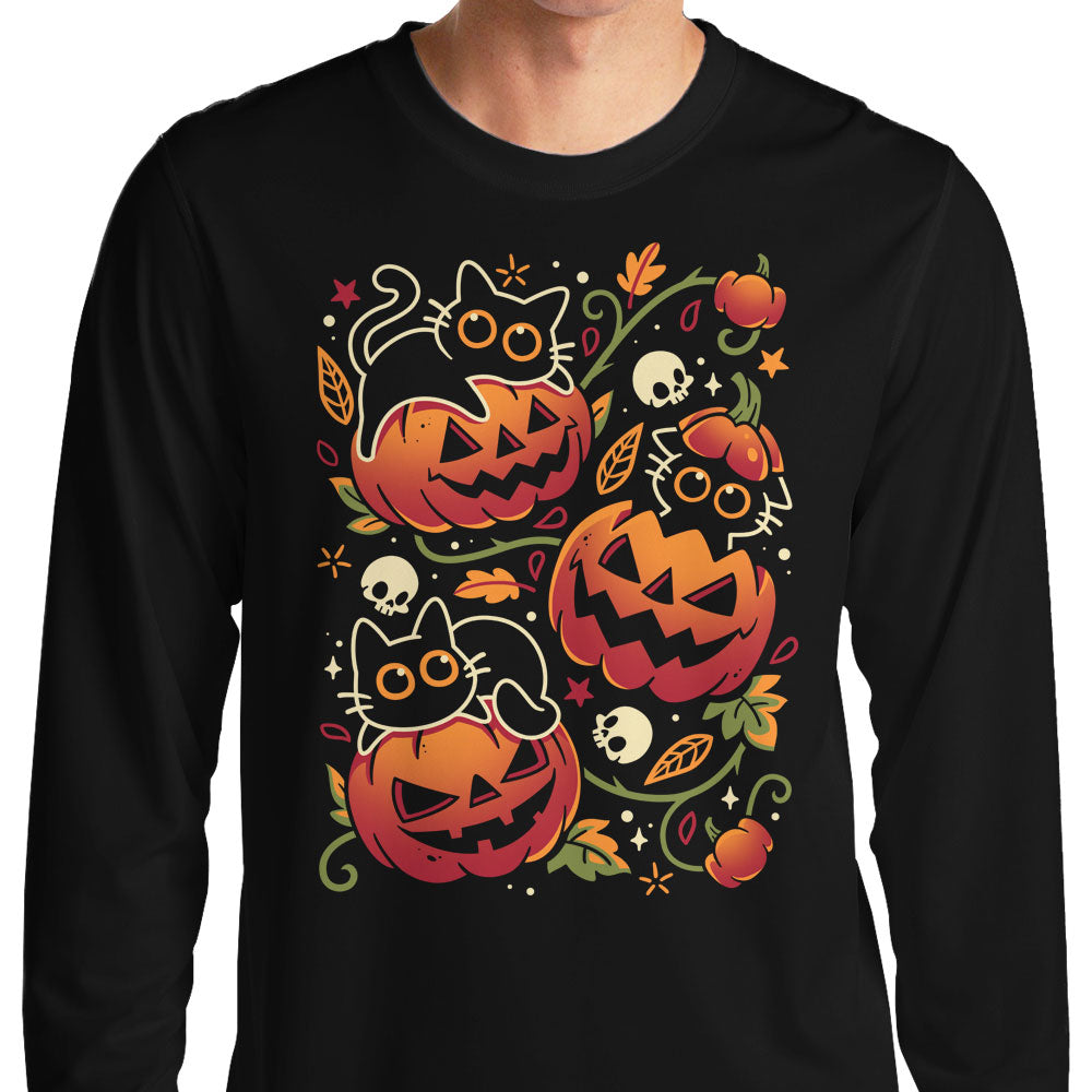 Black Cats Pumpkin Party - Adult & Kids T-Shirts, Sweatshirts & Hoodies apparel design preview 1