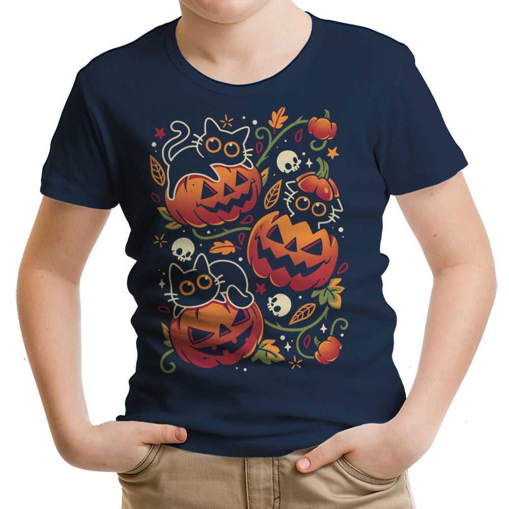 Black Cats Pumpkin Party Youth Apparel - Adult & Kids T-Shirts, Sweatshirts & Hoodies apparel design preview 2