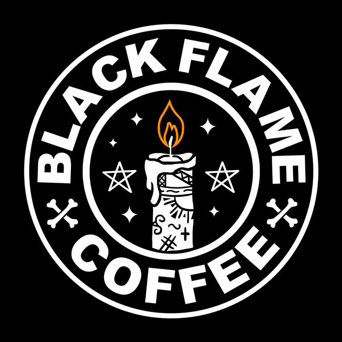 Black Flame Coffee Coasters - Adult & Kids T-Shirts, Sweatshirts & Hoodies apparel design preview 1