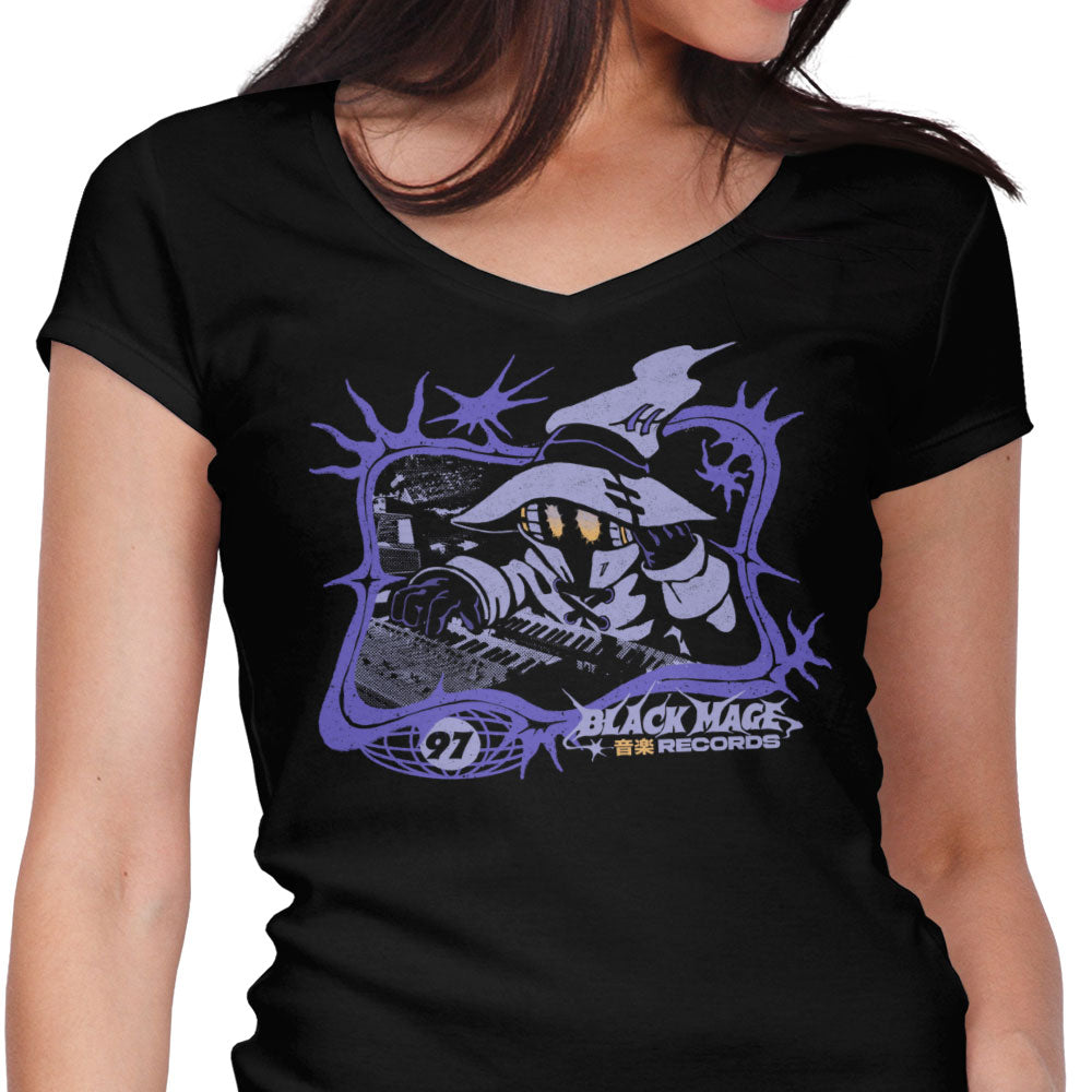 Black Mage Records Women's V-Neck - Adult & Kids T-Shirts, Sweatshirts & Hoodies apparel design preview 1