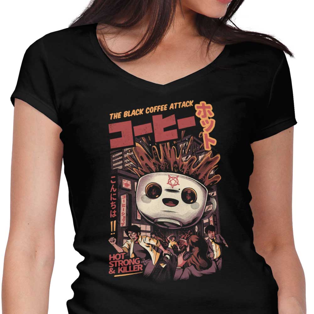 Black Magic Coffee Women's V-Neck - Adult & Kids T-Shirts, Sweatshirts & Hoodies apparel design preview 1