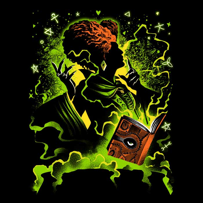 Black Magic Witch Women's V-Neck - Adult & Kids T-Shirts, Sweatshirts & Hoodies apparel design preview 2