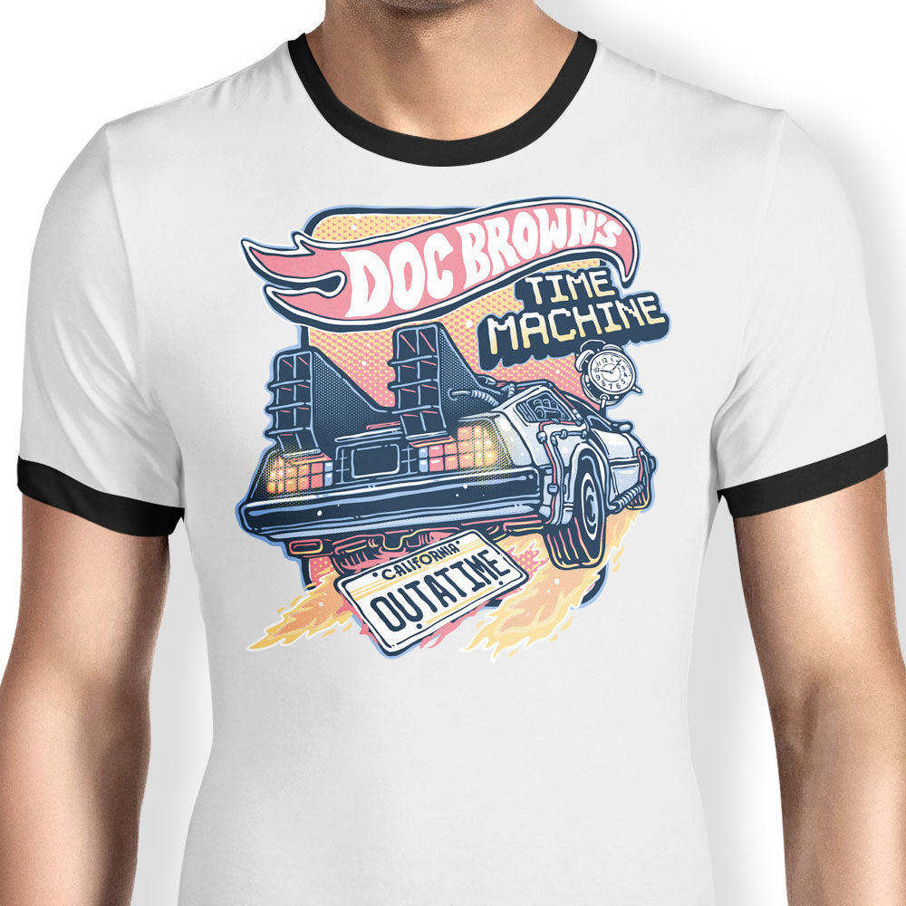 Blazing Time Machine Ringer - Adult & Kids T-Shirts, Sweatshirts & Hoodies apparel design preview 1