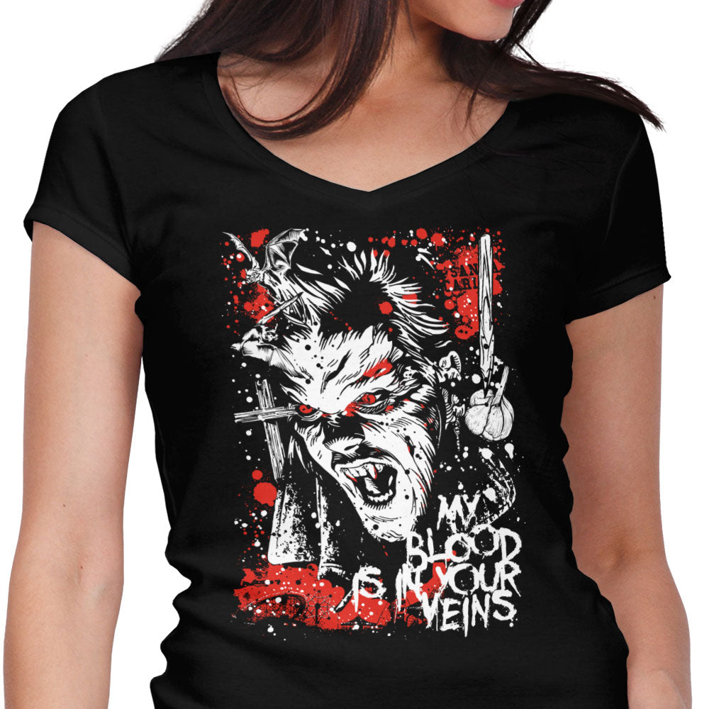 Blood in Your Veins Women's V-Neck - Adult & Kids T-Shirts, Sweatshirts & Hoodies apparel design preview 1