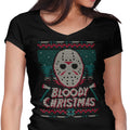Bloody Ugly Christmas Women's V-Neck - Adult & Kids T-Shirts, Sweatshirts & Hoodies apparel design preview 1