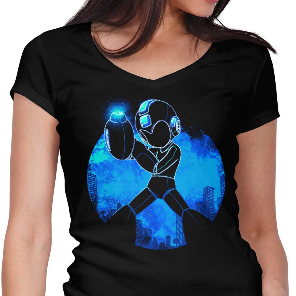 Blue Bomber Orb Women's V-Neck - Adult & Kids T-Shirts, Sweatshirts & Hoodies apparel design preview 1