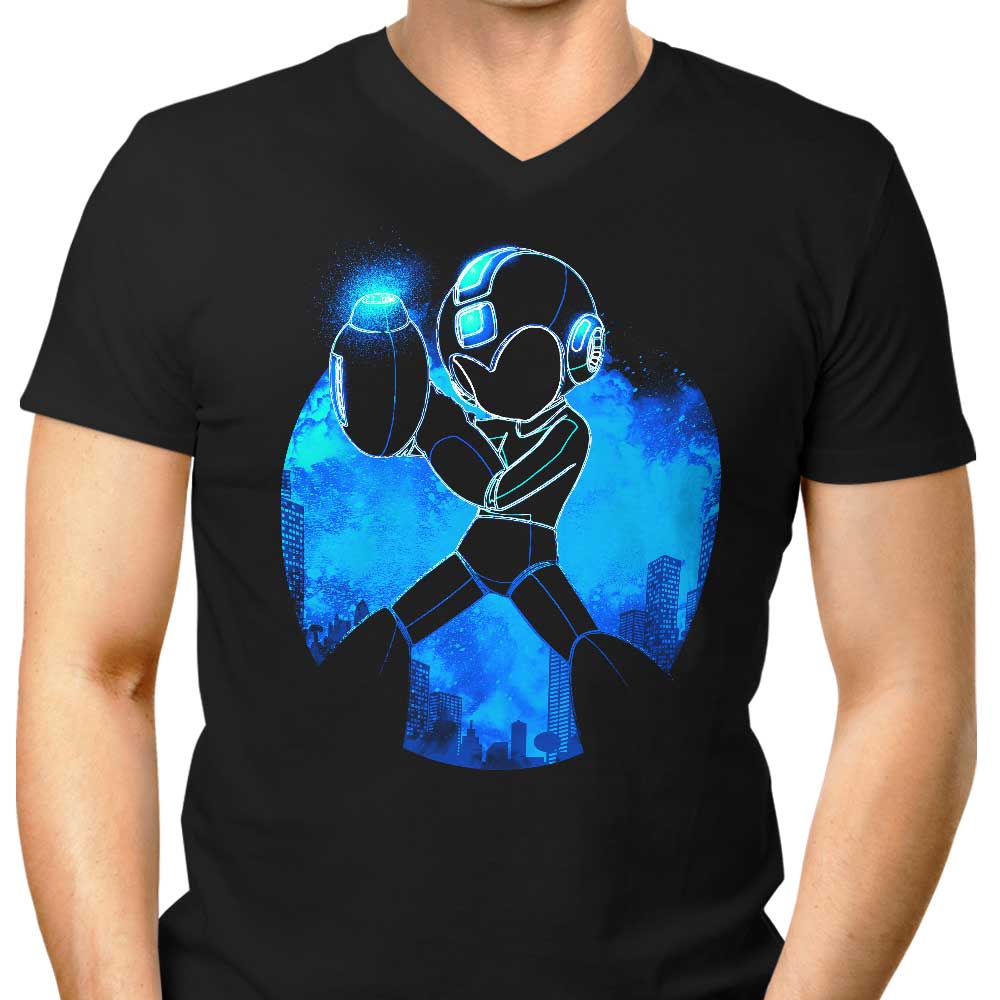 Blue Bomber Orb Men's V-Neck - Adult & Kids T-Shirts, Sweatshirts & Hoodies apparel design preview 1