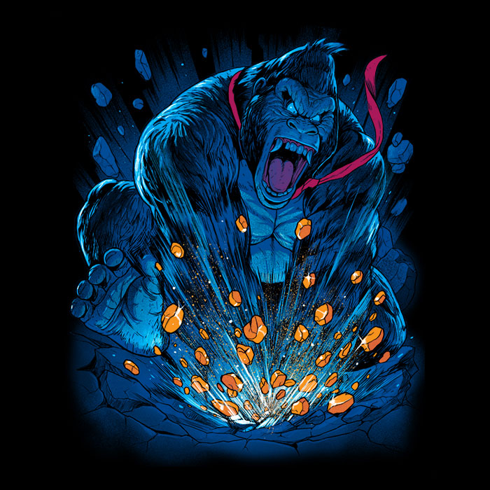 Blue Gorilla - Adult & Kids T-Shirts, Sweatshirts & Hoodies apparel design preview 2