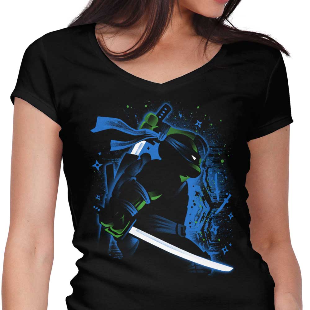 Blue Leader Ninja Women's V-Neck - Adult & Kids T-Shirts, Sweatshirts & Hoodies apparel design preview 1