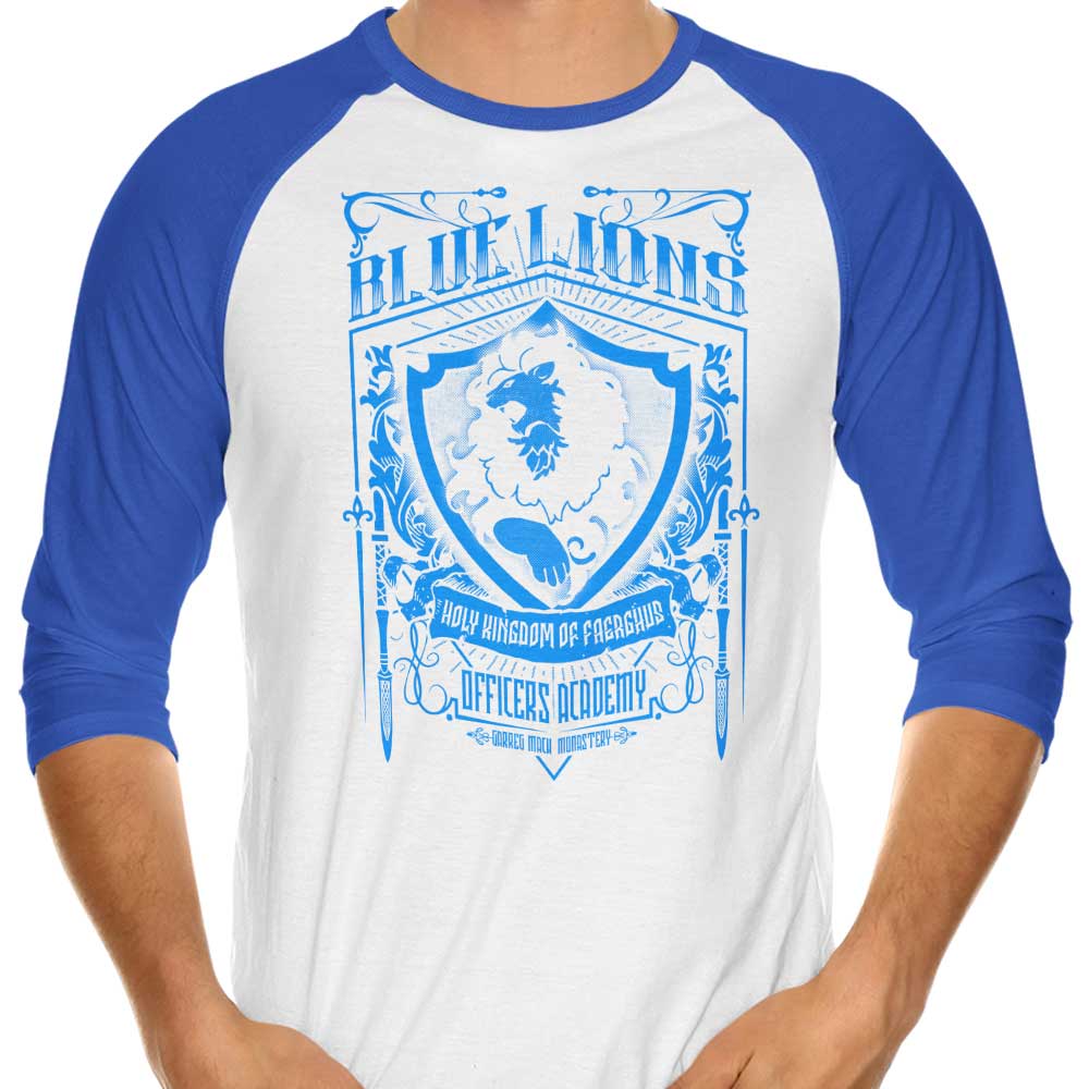 Blue Lions Officers 3/4 Sleeve Raglan - Adult & Kids T-Shirts, Sweatshirts & Hoodies apparel design preview 1