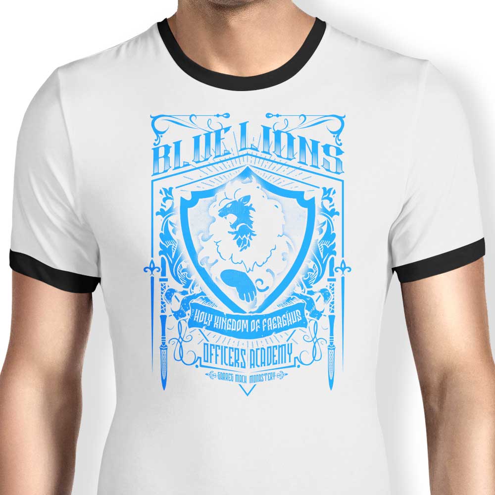 Blue Lions Officers Ringer - Adult & Kids T-Shirts, Sweatshirts & Hoodies apparel design preview 1