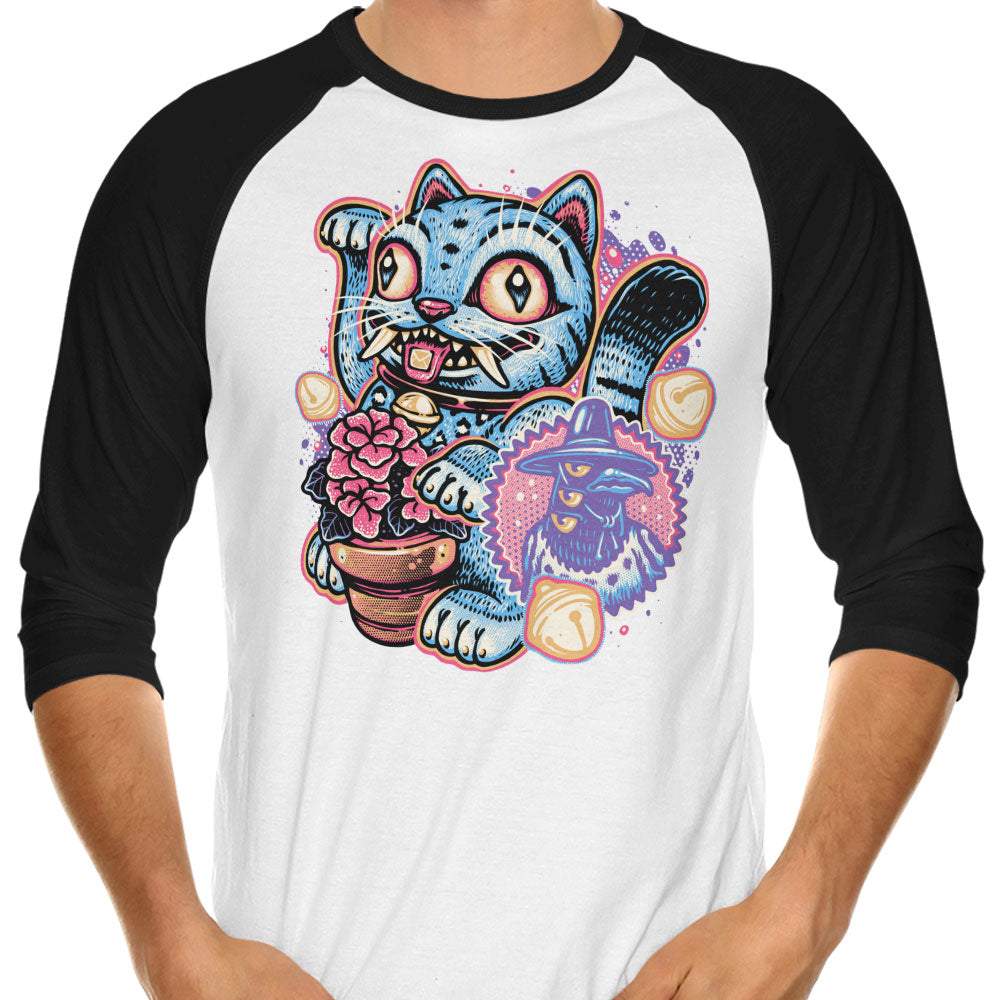 Blue Tiger of Prosperity 3/4 Sleeve Raglan - Adult & Kids T-Shirts, Sweatshirts & Hoodies apparel design preview 1