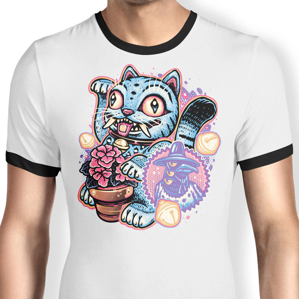 Blue Tiger of Prosperity Ringer - Adult & Kids T-Shirts, Sweatshirts & Hoodies apparel design preview 1