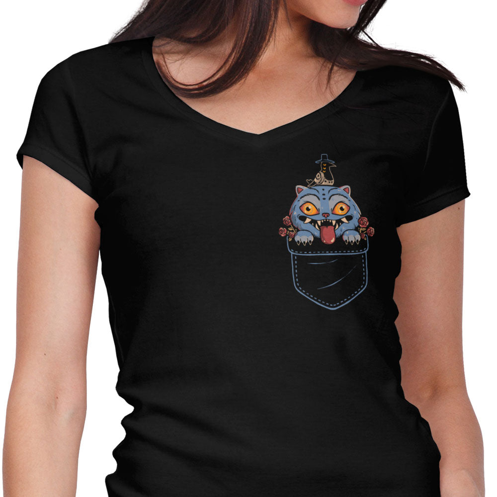 Blue Tiger Pocket Women's V-Neck - Adult & Kids T-Shirts, Sweatshirts & Hoodies apparel design preview 1