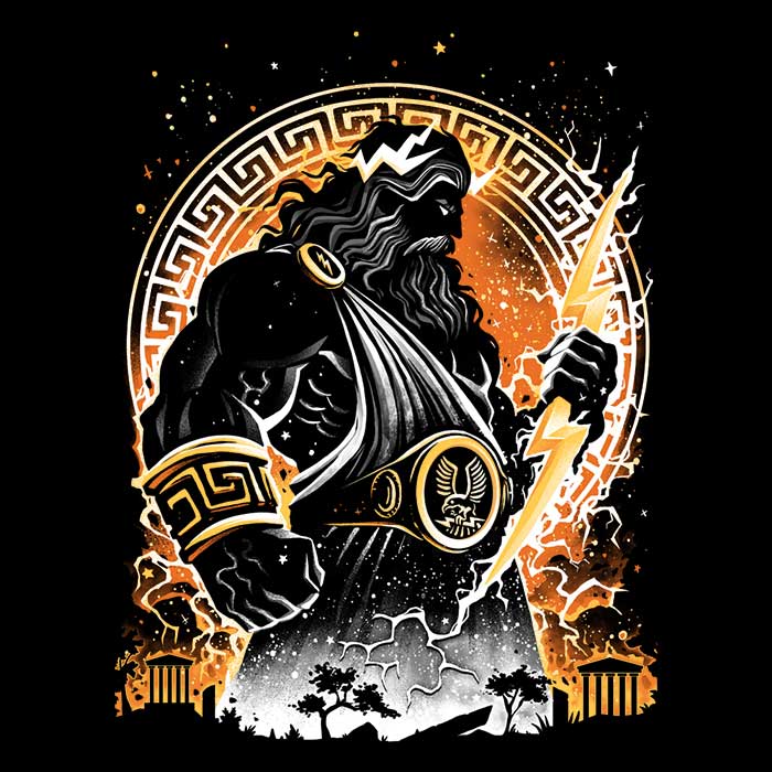 Bolt of the Gods Men's V-Neck - Adult & Kids T-Shirts, Sweatshirts & Hoodies apparel design preview 2