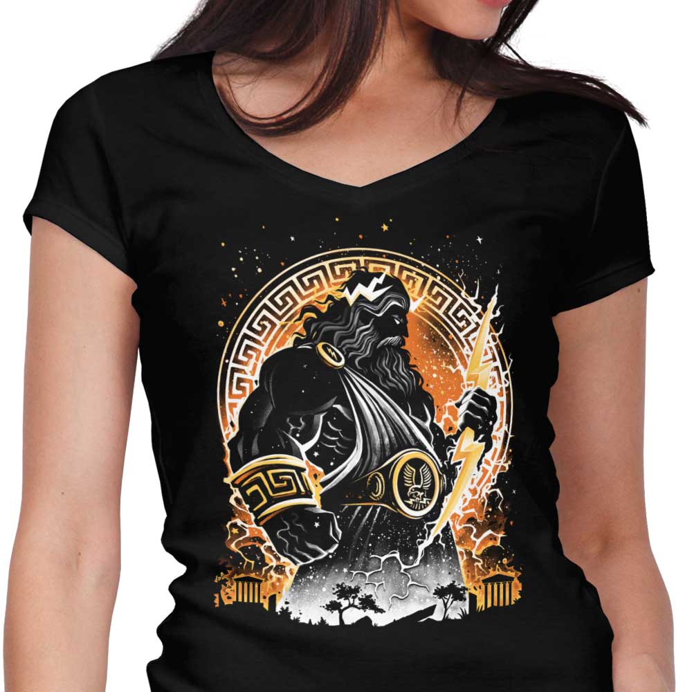 Bolt of the Gods Women's V-Neck - Adult & Kids T-Shirts, Sweatshirts & Hoodies apparel design preview 1