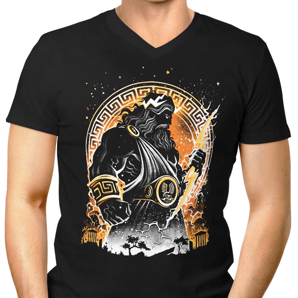 Bolt of the Gods Men's V-Neck - Adult & Kids T-Shirts, Sweatshirts & Hoodies apparel design preview 1
