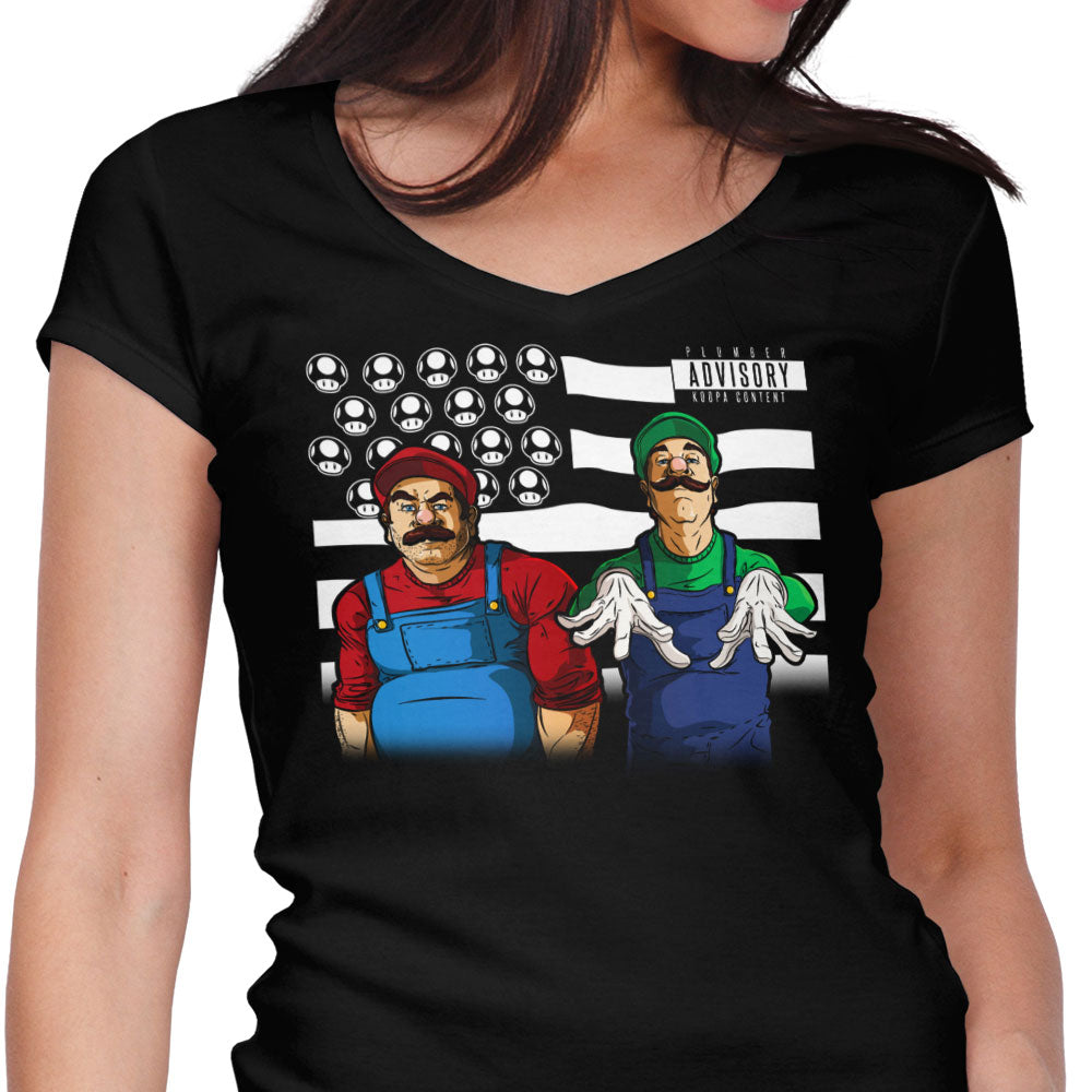 Bombs Over Koopas Women's V-Neck - Adult & Kids T-Shirts, Sweatshirts & Hoodies apparel design preview 1