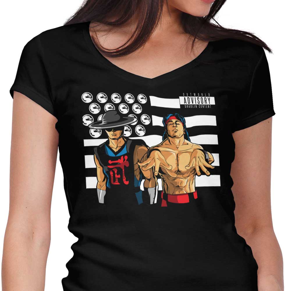 Bombs Over Outworld Women's V-Neck - Adult & Kids T-Shirts, Sweatshirts & Hoodies apparel design preview 1