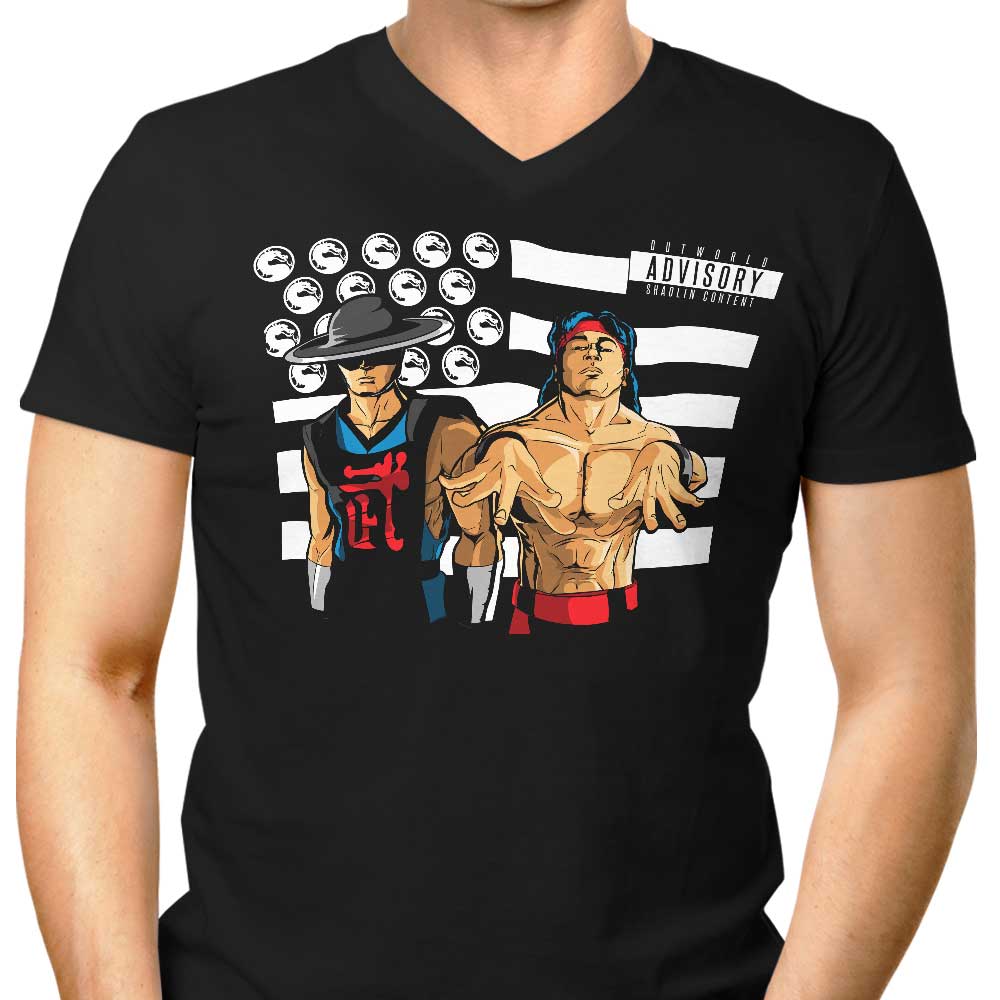 Bombs Over Outworld Men's V-Neck - Adult & Kids T-Shirts, Sweatshirts & Hoodies apparel design preview 1