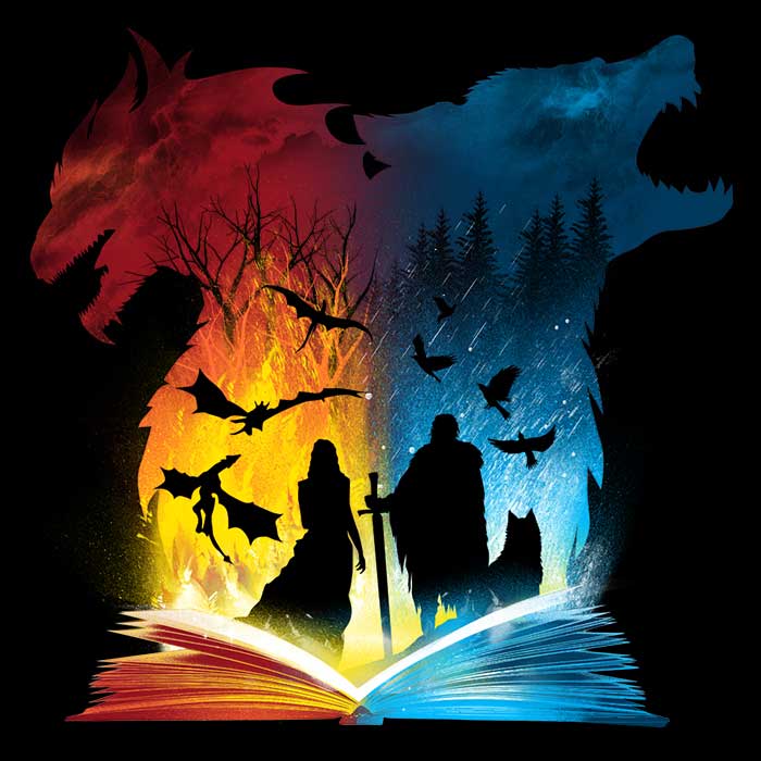 Book of Fire and Ice Men's V-Neck - Adult & Kids T-Shirts, Sweatshirts & Hoodies apparel design preview 2