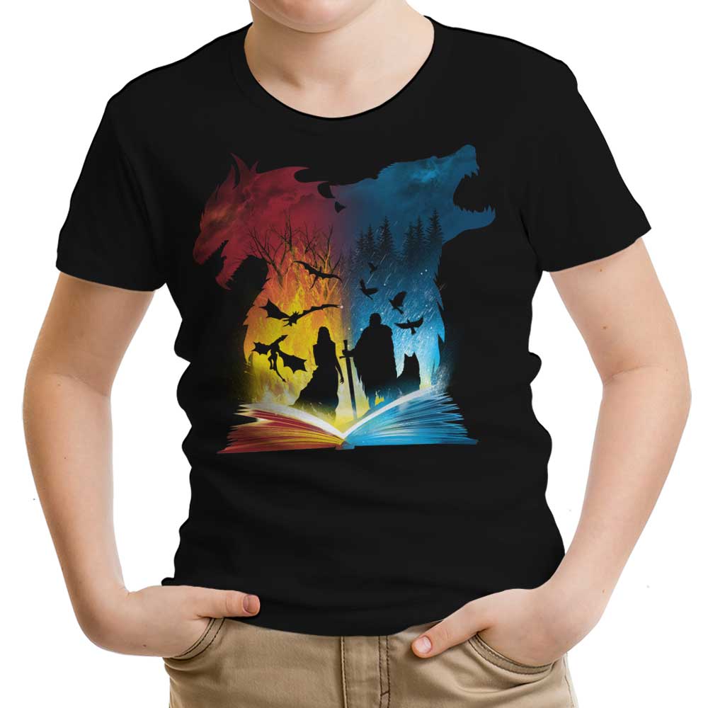Book of Fire and Ice Youth Apparel - Adult & Kids T-Shirts, Sweatshirts & Hoodies apparel design preview 1