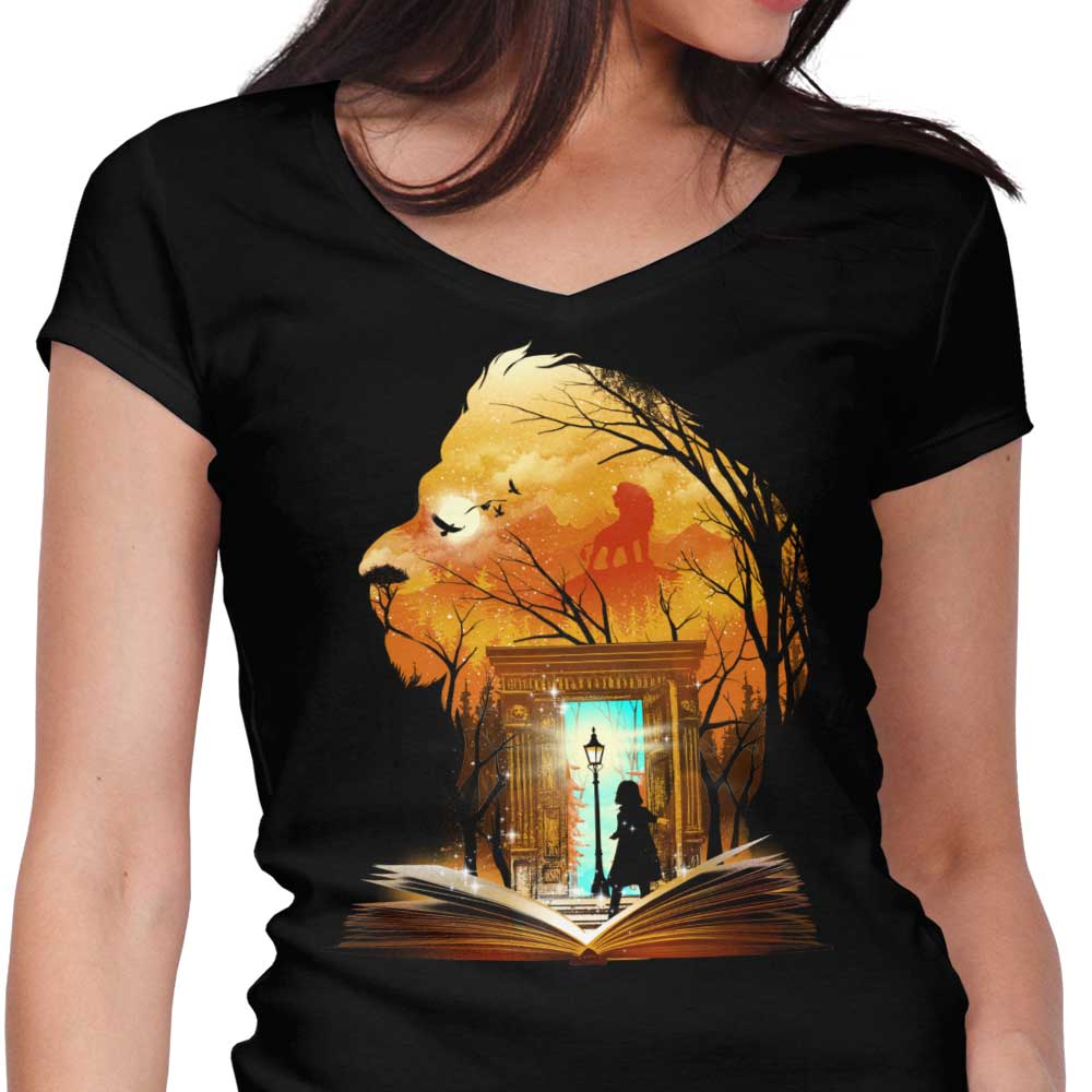 Book of Lions and Witches Women's V-Neck - Adult & Kids T-Shirts, Sweatshirts & Hoodies apparel design preview 1