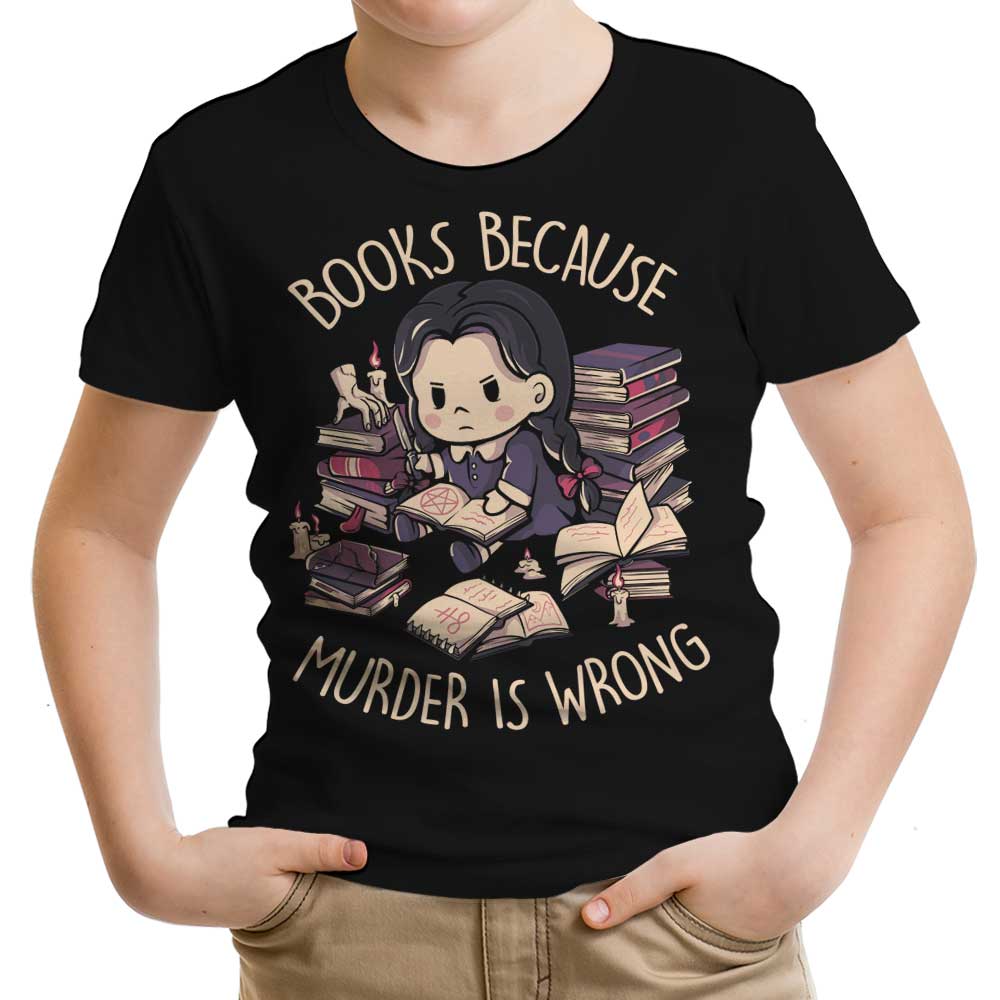 Books Over Murder Youth Apparel - Adult & Kids T-Shirts, Sweatshirts & Hoodies apparel design preview 1