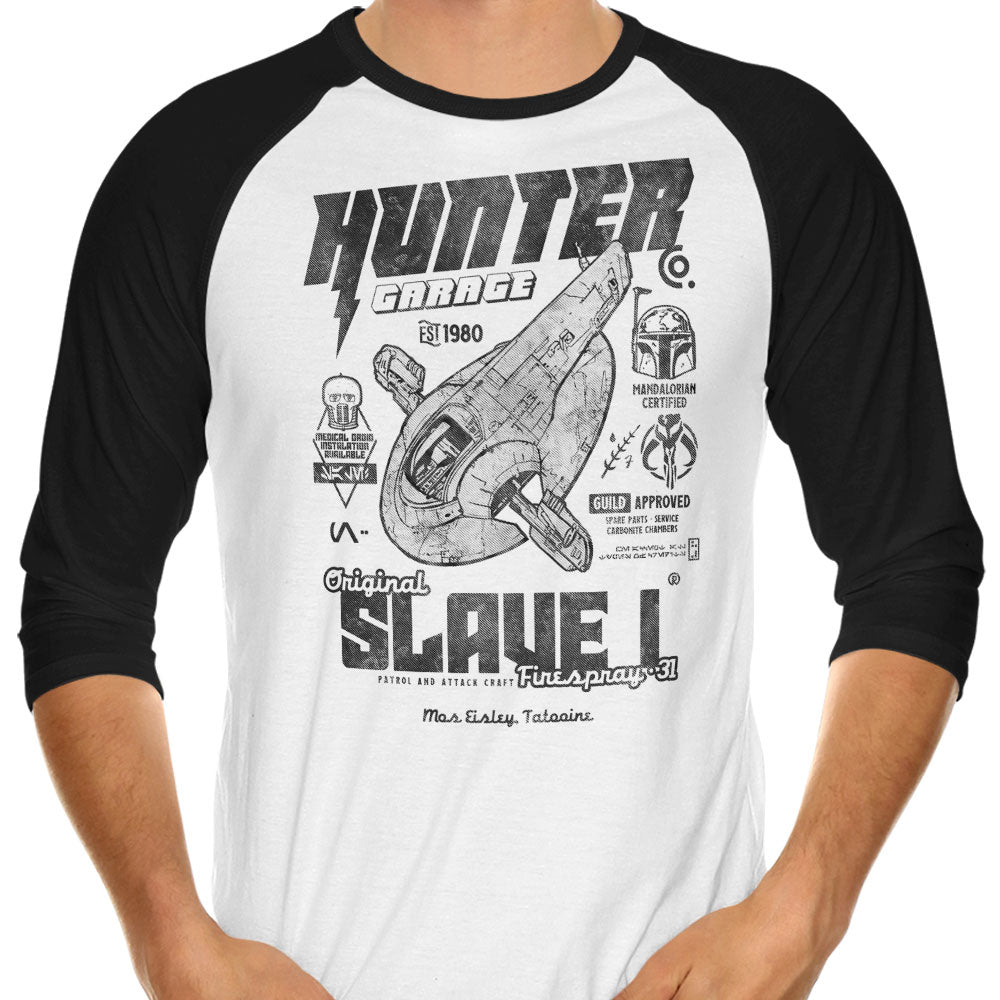 Bounty Hunter Garage 3/4 Sleeve Raglan - Adult & Kids T-Shirts, Sweatshirts & Hoodies apparel design preview 1