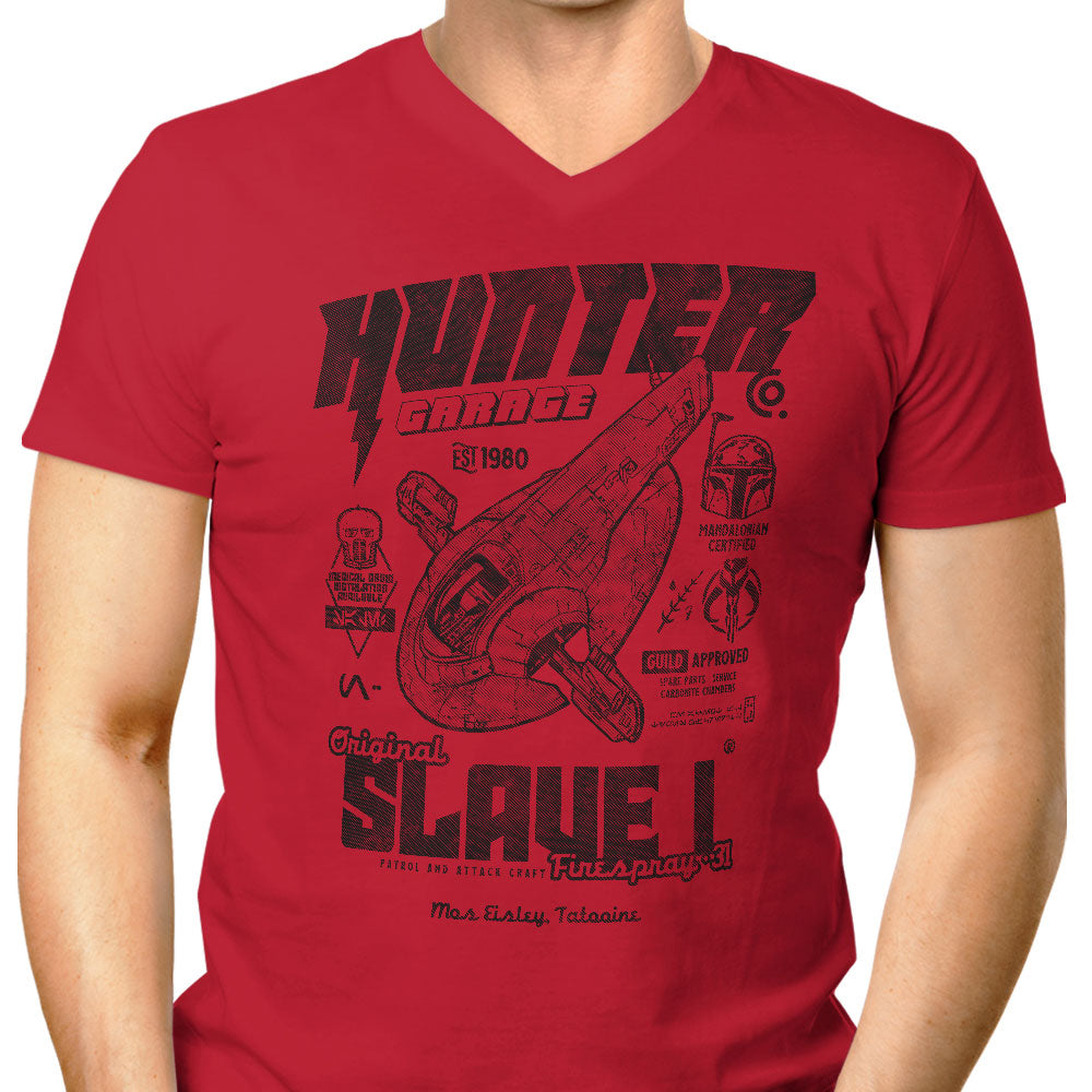 Bounty Hunter Garage Men's V-Neck - Adult & Kids T-Shirts, Sweatshirts & Hoodies apparel design preview 1