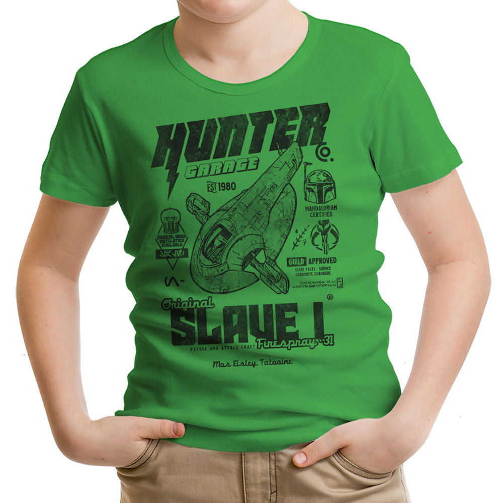Bounty Hunter Garage Youth Apparel - Adult & Kids T-Shirts, Sweatshirts & Hoodies apparel design preview 1