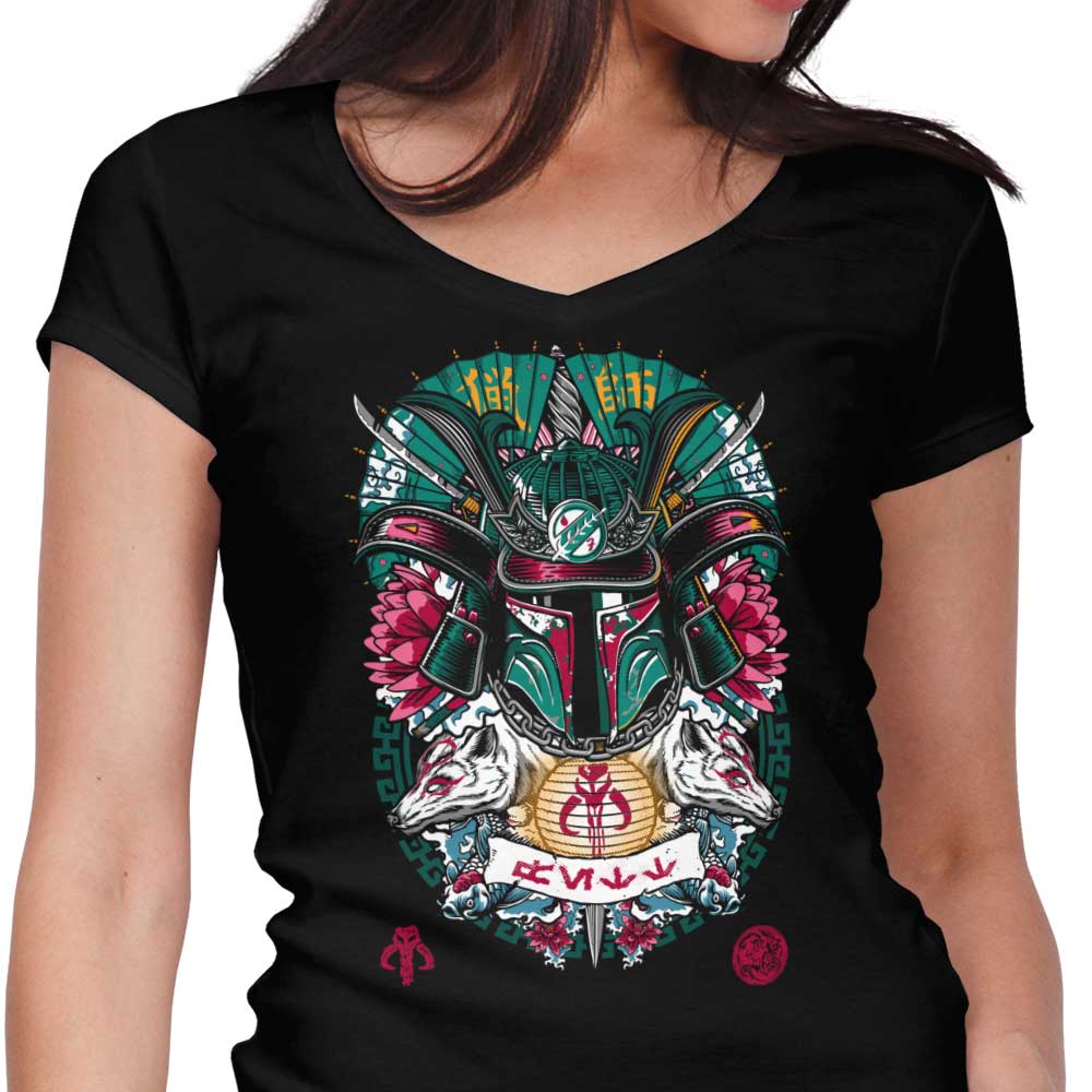 Bounty Hunter Samurai Women's V-Neck - Adult & Kids T-Shirts, Sweatshirts & Hoodies apparel design preview 1