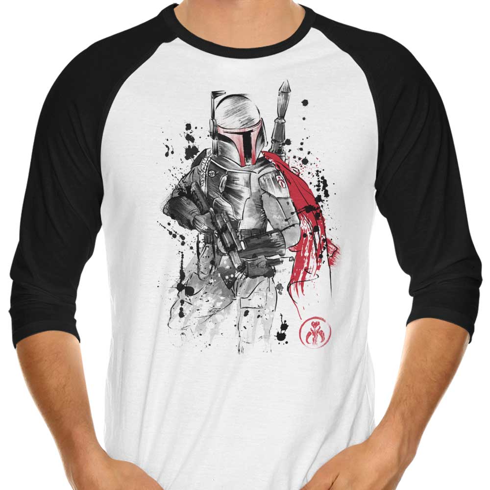 Bounty Hunter Sumi-e 3/4 Sleeve Raglan - Adult & Kids T-Shirts, Sweatshirts & Hoodies apparel design preview 1