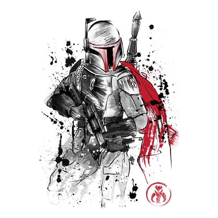 Bounty Hunter Sumi-e Men's Apparel - Adult & Kids T-Shirts, Sweatshirts & Hoodies apparel design preview 2