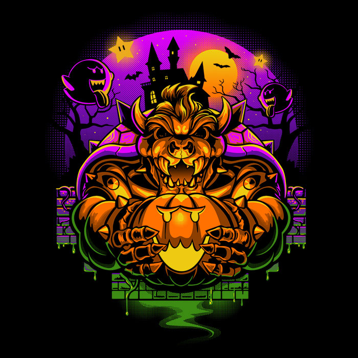 Bowserween Men's Apparel - Adult & Kids T-Shirts, Sweatshirts & Hoodies apparel design preview 2