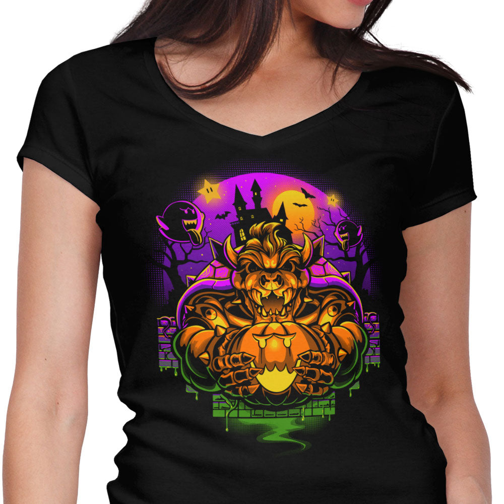 Bowserween Women's V-Neck - Adult & Kids T-Shirts, Sweatshirts & Hoodies apparel design preview 1