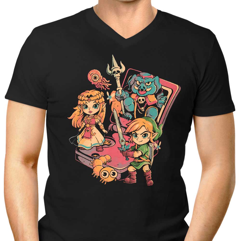 Brave Game Boy Men's V-Neck - Adult & Kids T-Shirts, Sweatshirts & Hoodies apparel design preview 1