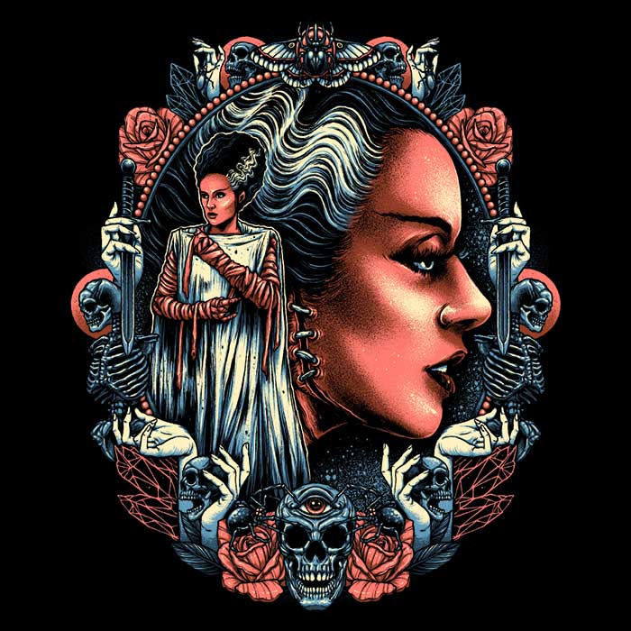Bride of the Monster Women's V-Neck - Adult & Kids T-Shirts, Sweatshirts & Hoodies apparel design preview 2